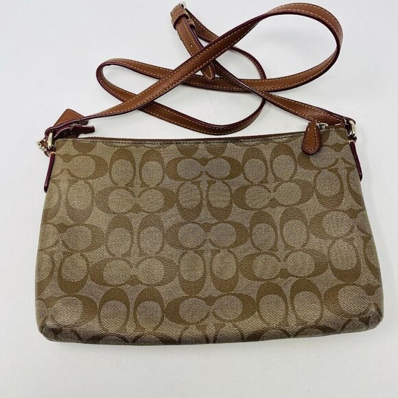 Coach F52657 Signature Crossbody Logo Purse with Removable Pouch in Brown $225 - Picture 7 of 13